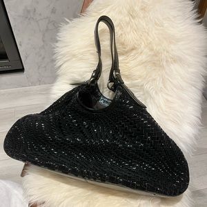 Large Cole Haan woven Black Leather bag - EC